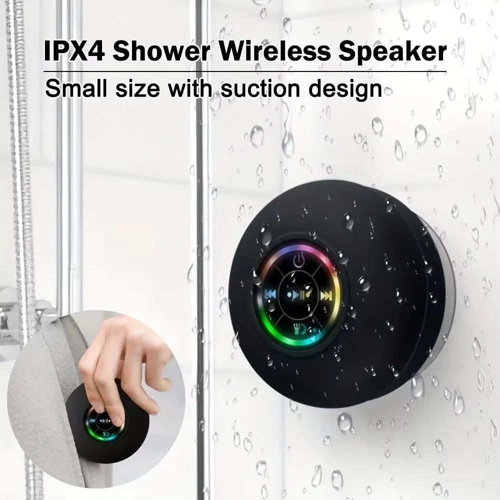 Bocina Bluetooth Impermeable Para Regadera Con Luz Led