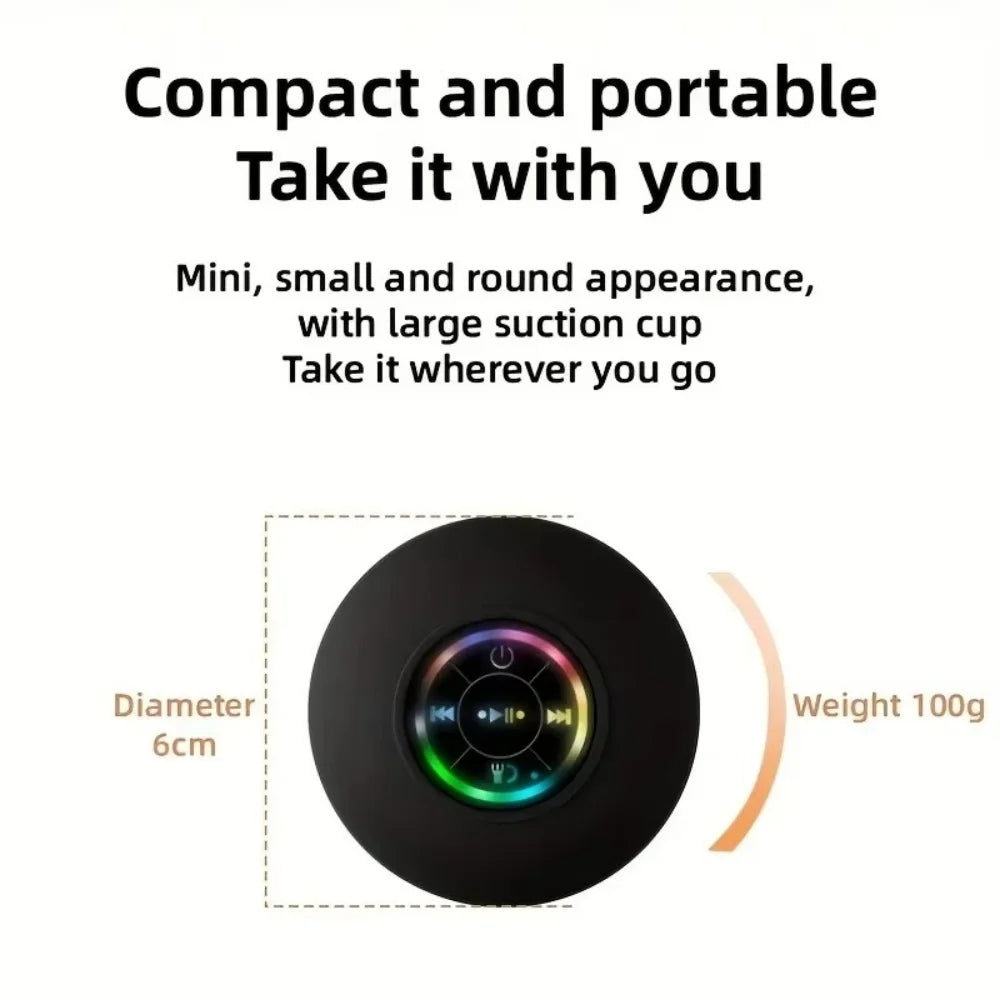 Bocina Bluetooth Impermeable Para Regadera Con Luz Led