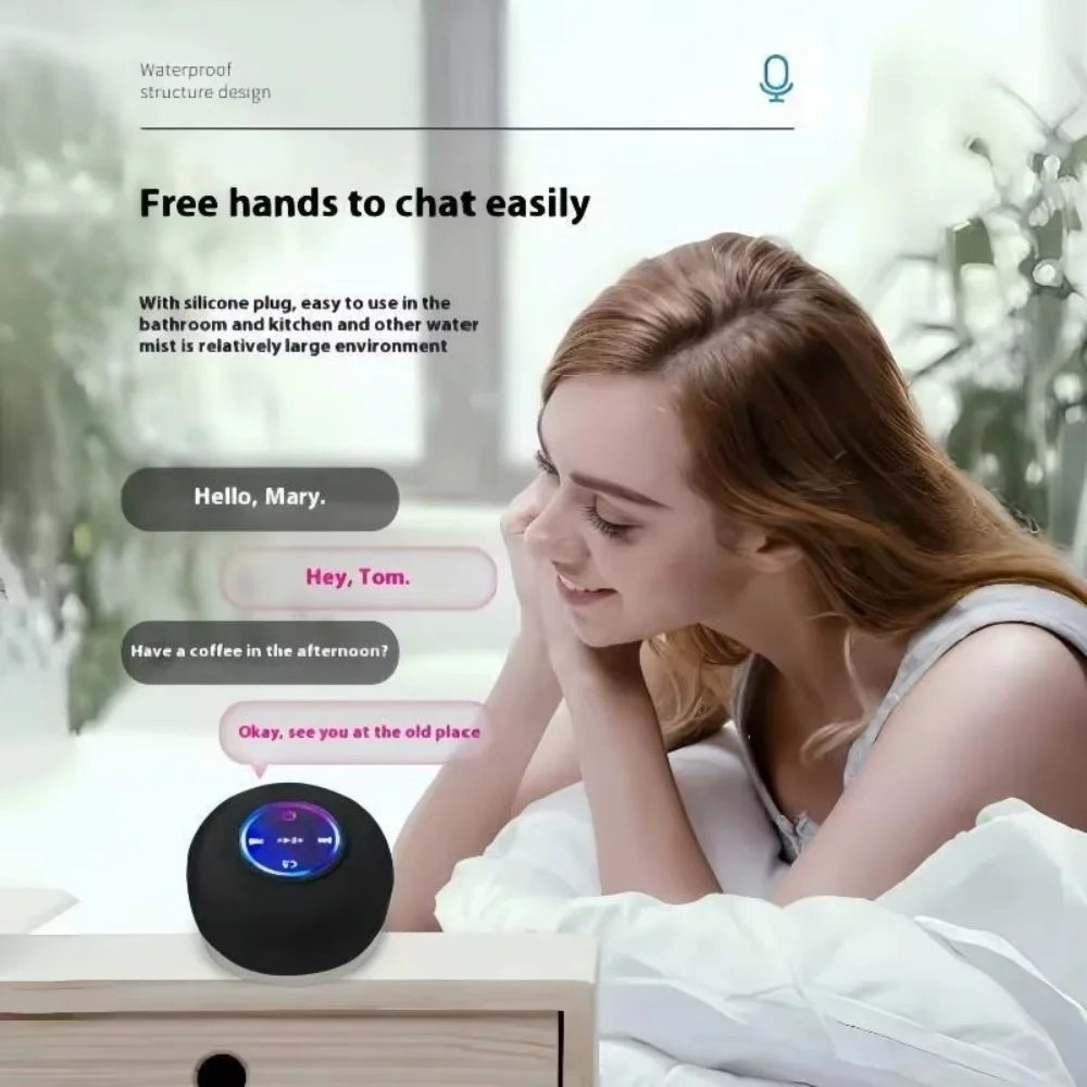 Bocina Bluetooth Impermeable Para Regadera Con Luz Led